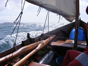 faering with reefed sail, Scotland